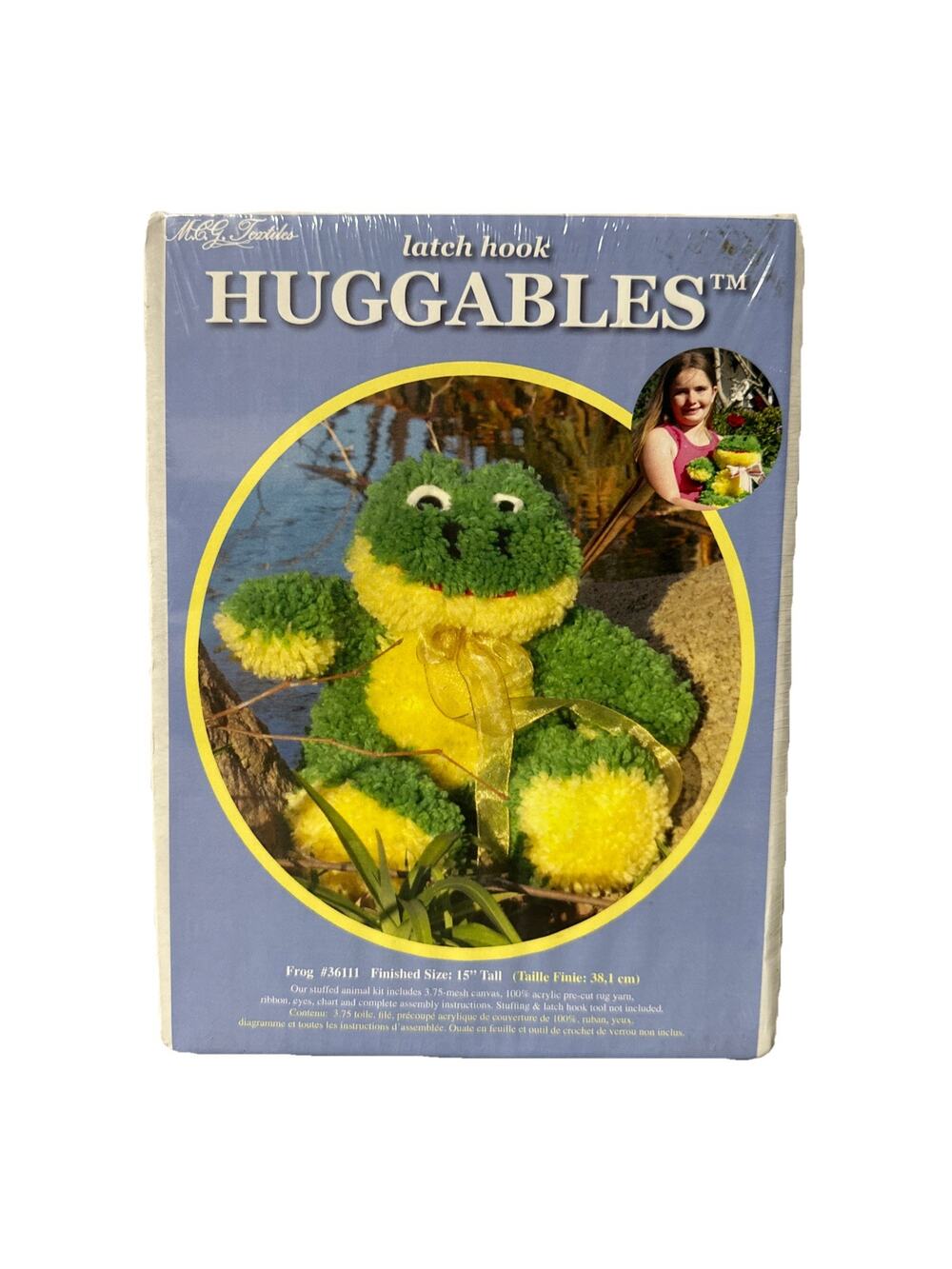 MCG Textiles Latch Hook Huggables Kit FROG #36111 Plush Frog 15 inch